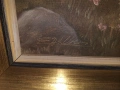 Стара красива картина с хубава рамка мало платно подпис, снимка 2