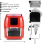 Фритюрник с горещ въздух GourmetMaxx (Червен) Air fryer 9л, снимка 4