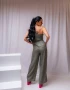 Елегантен зелен панталон с коланче и ефектно бюстие, снимка 3