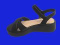 Дамски черни сандали с анатомична подметка на лека платформа, снимка 2