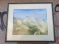 рамкирана картина акварел под стъкло , снимка 1