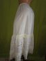 Дълга памучна бяла фуста с волан и памучна дантела М,Л, снимка 6