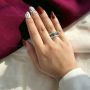Елегантен дамски пръстен с акцент детелини и камъчета, снимка 1 - Пръстени - 45469404