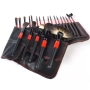Комплект от 22 четки за грим в разгъваща се чантичка от естествена кожа  HZS83, снимка 5