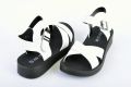 Дамски сандали в бял цвят с черна подметка модел: 138077 white, снимка 3