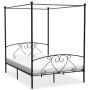 vidaXL Рамка за легло с балдахин, черна, метал, 160x200 см（SKU:284437, снимка 1 - Спални и легла - 45585677