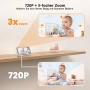 Бебешки монитор с 2 камери 720P инфрачервено нощно виждане - Бял, снимка 5