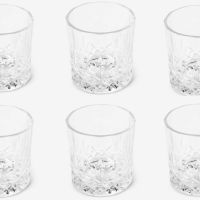 Комплект от деликатно стъкло,6 чаши и купа за лед с удобни щипки, снимка 1 - Чаши - 45450026