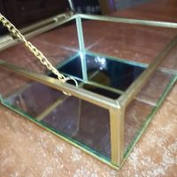 стъклена кутия с златен обков 13х13х6см 0404240912, снимка 7 - Антикварни и старинни предмети - 45108368