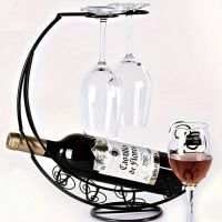 Метална стойка за бутилка вино, снимка 1 - Декорация за дома - 45178239
