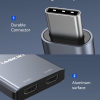 Viagkiki USB C към двоен HDMI адаптер 8K 4K,, снимка 6 - Друга електроника - 45804623
