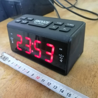 Радио-часовник будилник FM AM радио LED дисплей HRJ-248, снимка 5 - Друга електроника - 45038569