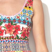 DESIGUAL Къса рокля Luana с десен, XL, снимка 5 - Рокли - 45886183