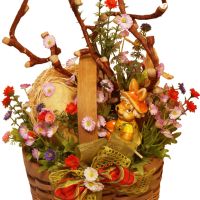 Великденска декорациял Украса за Великден в кошница 30 см, снимка 1 - Други - 45493233