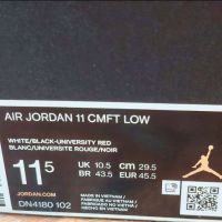 Nike Air Jordan 11 Comfort Low 45.5 номер 29.5см стелка ЧИСТО НОВИ с кутия CMFT LOW, снимка 5 - Маратонки - 45784086