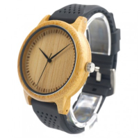 Дървен часовник със силиконова каишка - Montesilvano - 3 цвята (005), снимка 3 - Други - 44988805