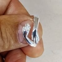Сребъре пръстен с майчини ръце, красив сребър пръстен, уникален пръстенрегулируем пръстен-925 сребро, снимка 4 - Пръстени - 45776137