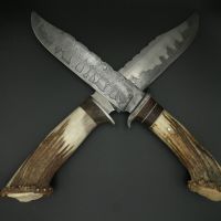 Ръчно изработени ножове от дамаска стомана, сакс от неръждаема стомана, снимка 1 - Ножове - 37276535