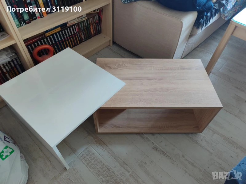 Холна маса дъб сонома и бяло, снимка 1