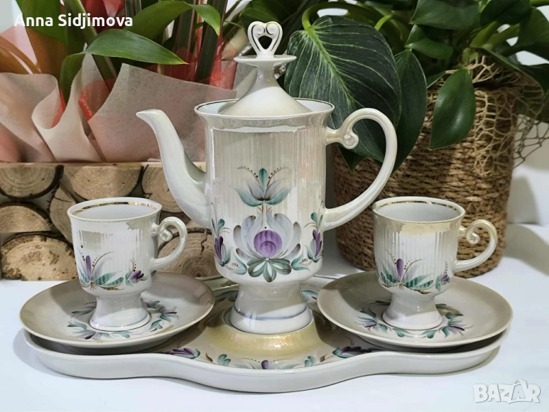 Руски порцелан сервиз за кафе , снимка 1