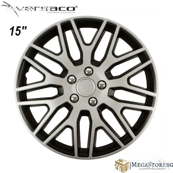 Тасове за джанти 15'' Versaco Dakar NC Silver/Black, снимка 1