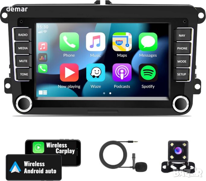 CAMECHO 1G+32G Android радио за кола, 7 инча сензорен екран за VW,Seat, снимка 1