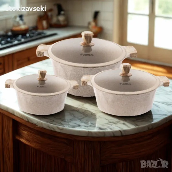 Гранитен комплект касероли Lexical  PEARL SERIES, снимка 1