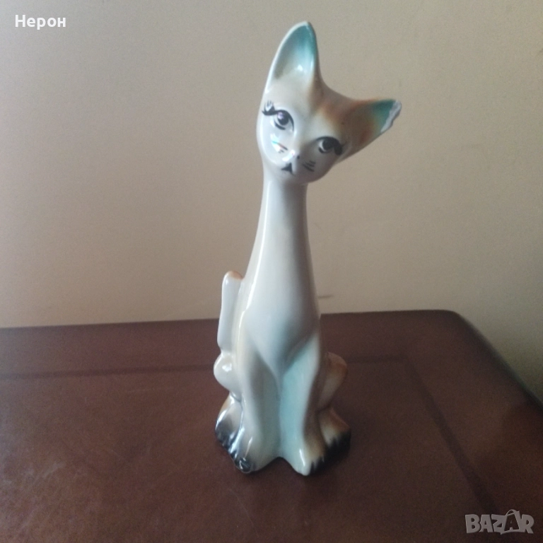 Порцеланова котка ,фигура/фигурка, снимка 1