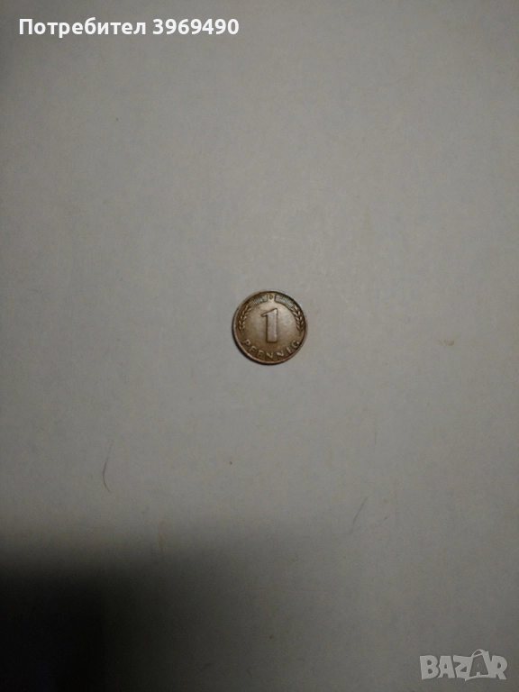 Монета 1 пфениг 1949 г., снимка 1