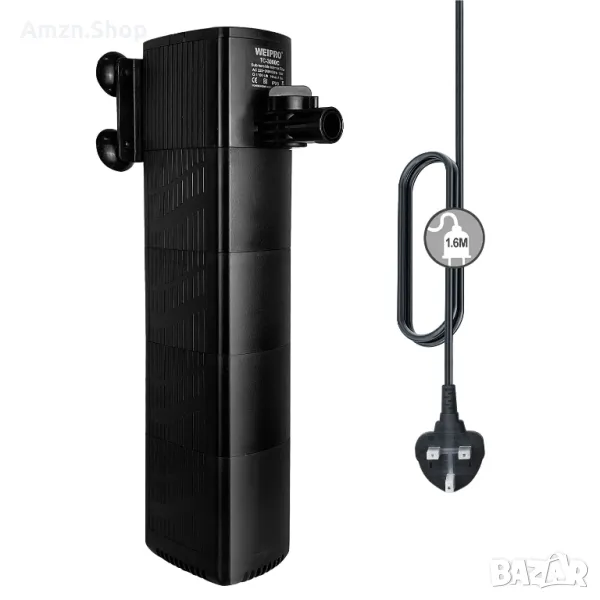 Вътрешен филтър за аквариум с 4-степpенна гъбена филтрация силно засмукване 23W, снимка 1