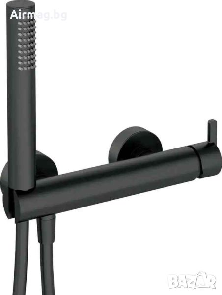 Комплект Черен смесител с душ слушалка тип Дъжд Silia Nero, снимка 1