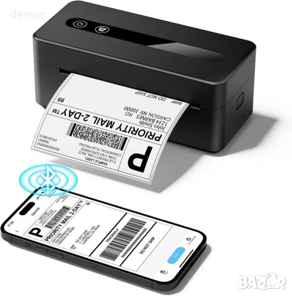 Термален етикетен принтер TATTMUSE, Bluetooth, 4x6 и 2x2,товарителници, снимка 1