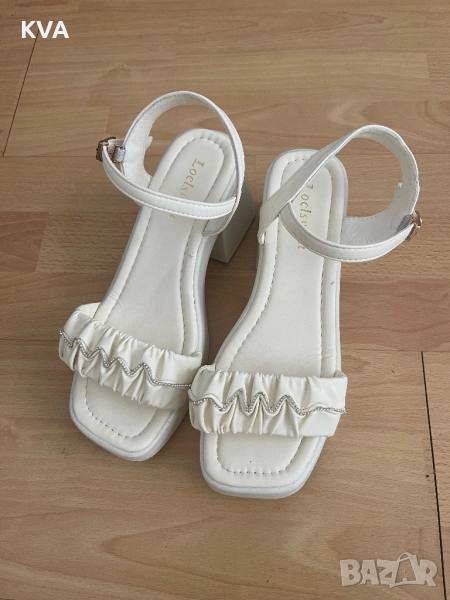 Дамски летни сандали на ток, снимка 1