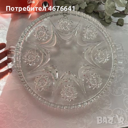 Кристално плато за торта, снимка 1