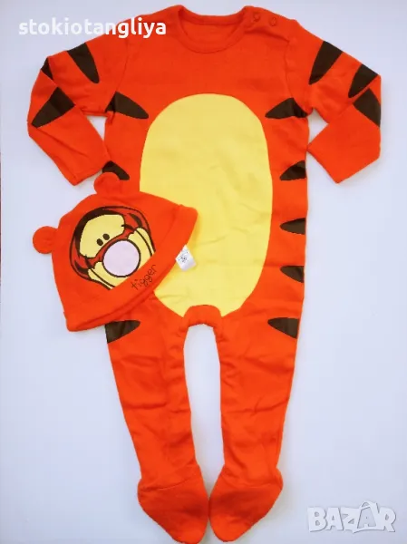 Бебешки гащеризон и шапка, Тъгърът от Мечо Пух, размер 9-12 месеца, ръст до 80 см, снимка 1