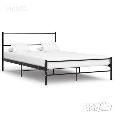 vidaXL Рамка за легло, черна, метал, 160x200 см, снимка 1