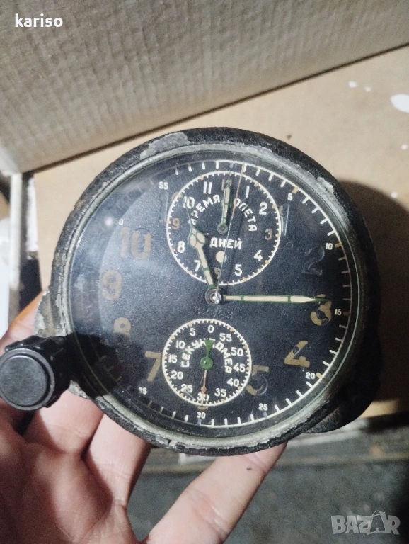 Стар Часовник от военен самолет МИГ, снимка 1