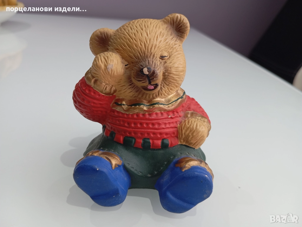 Стара касичка мече керамика, снимка 1