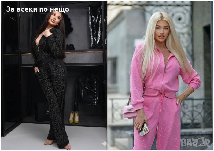 Black Weekend💯✅🖤 Дамски Спортен Комплект С Камъни - 2 Цвята Код A1218, снимка 1