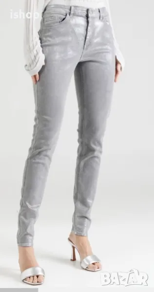 Дънки С Блестящ Ефект Сив/Сребрист, снимка 1