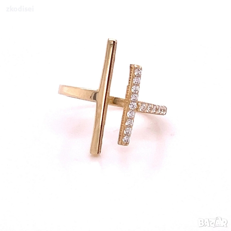 Златен дамски пръстен 2,27гр. размер:53 14кр. проба:585 модел:36340-6, снимка 1