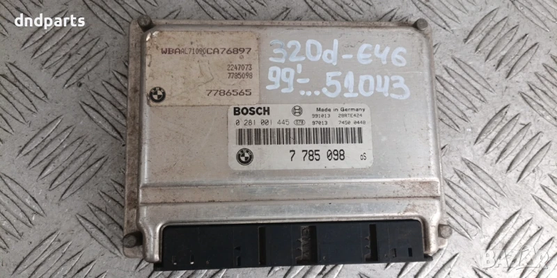 Компютър BMW E46 320D 1999г. 7785098 0281001445 , снимка 1