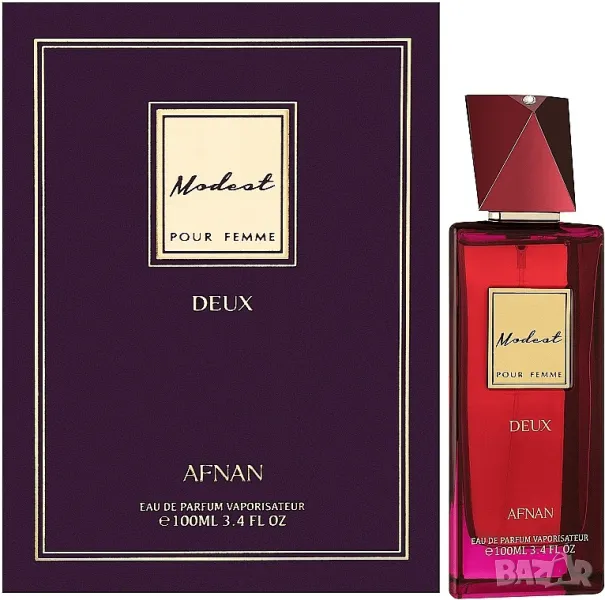  Женски парфюм Afnan Modest Deux Pour Femme Eau De Parfum 100 ml, снимка 1