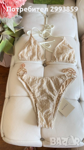 Бикини бански Гучи*Gucci technical gold chain