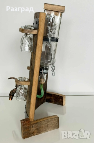 Дървена стойка  -диспенсър за алкохол, снимка 4 - Декорация за дома - 52718802