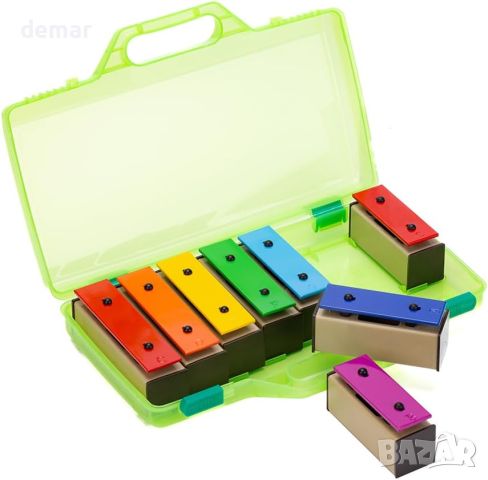 CeleMoon Музикална играчка ксилофон 8 ноти за деца, цветни резонаторни звънчета със страхотни звуци, снимка 2 - Музикални играчки - 45997590