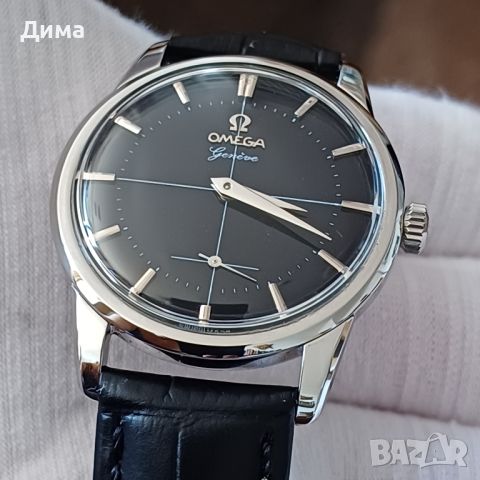 Omega Genève Cross Hair, Малки секунди, Черен Циферблат, Кал. 268, снимка 7 - Мъжки - 46569273