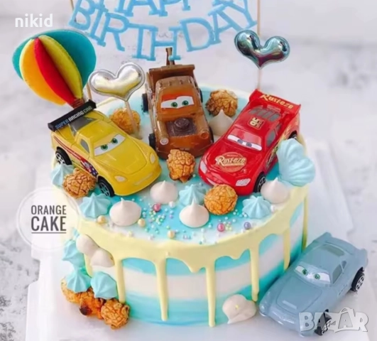 4 бр Макуин Маккуин колите McQueen cars пластмасови колички фигурки играчки за игра и торта