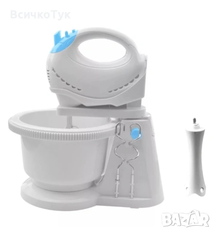 ✨Миксер с купа и пасатор SAPIR SP 1115 GPN, 300W, 2 л, 5 степени + Турбо, Въртяща се стойка, Бял/Син