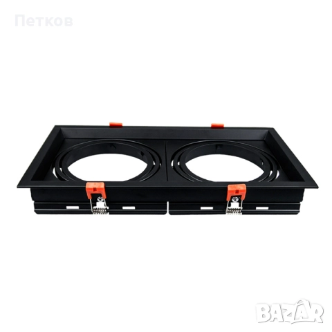 Осветително тяло за вграждане релеф черно модел: 2xAR111, снимка 2 - Лампи за таван - 52131620